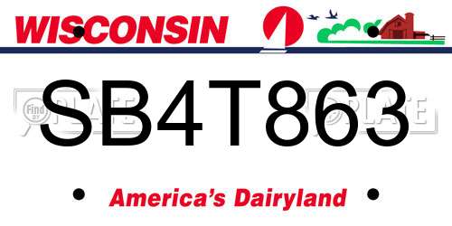 SB4T863 Wisconsin License Plate