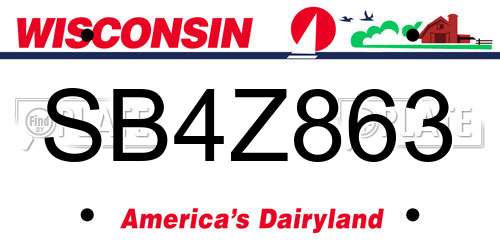 SB4Z863 Wisconsin License Plate