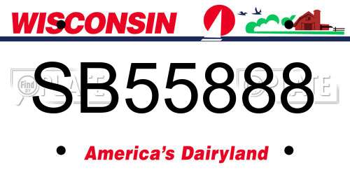 SB55888 Wisconsin License Plate