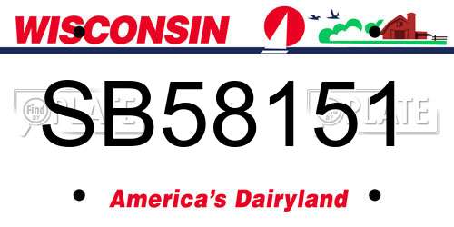 SB58151 Wisconsin License Plate
