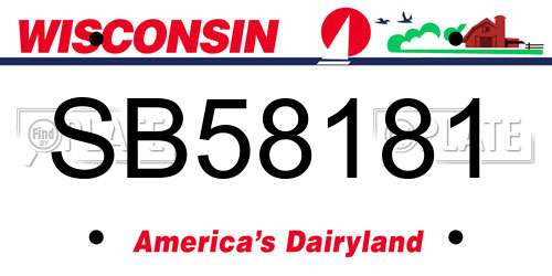 SB58181 Wisconsin License Plate