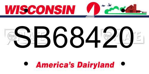 SB68420 Wisconsin License Plate