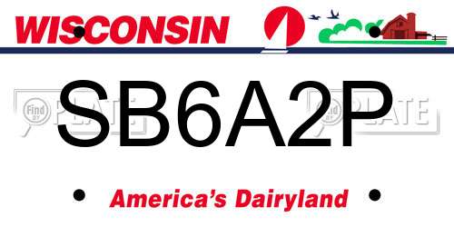 SB6A2P Wisconsin License Plate