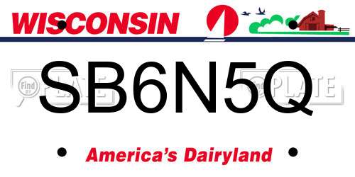 SB6N5Q Wisconsin License Plate