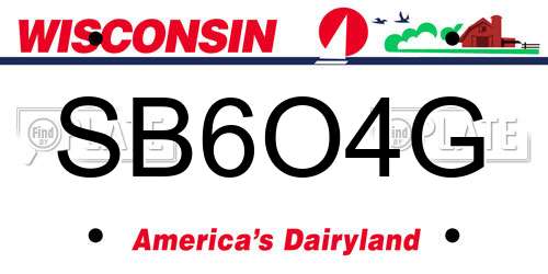 SB6O4G Wisconsin License Plate
