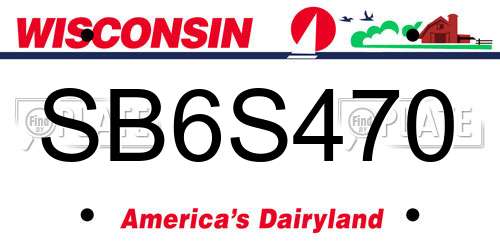 SB6S470 Wisconsin License Plate