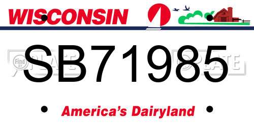SB71985 Wisconsin License Plate