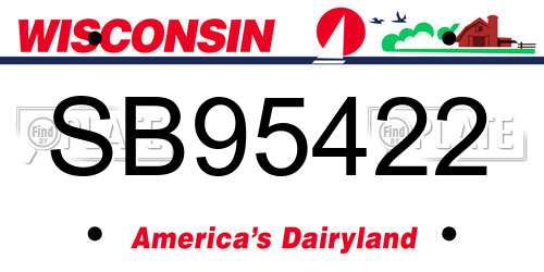 SB95422 Wisconsin License Plate