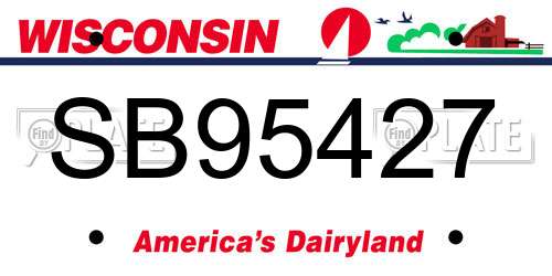 SB95427 Wisconsin License Plate