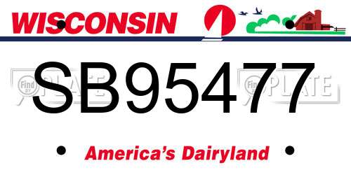 SB95477 Wisconsin License Plate