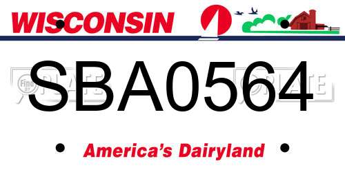 SBA0564 Wisconsin License Plate