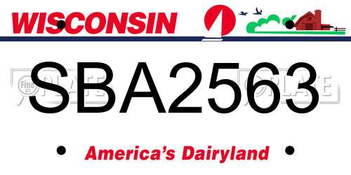 SBA2563 Wisconsin License Plate