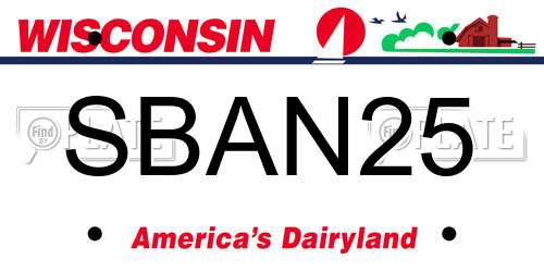 SBAN25 Wisconsin License Plate
