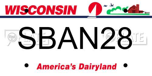 SBAN28 Wisconsin License Plate