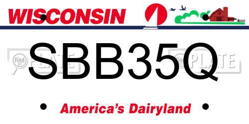 SBB35Q Wisconsin License Plate