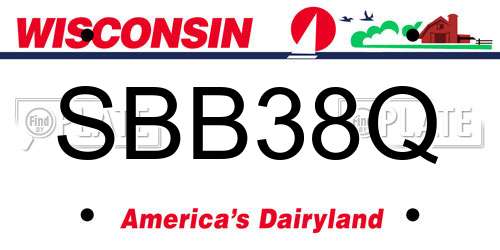 SBB38Q Wisconsin License Plate