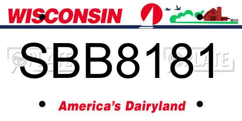 SBB8181 Wisconsin License Plate