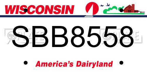SBB8558 Wisconsin License Plate
