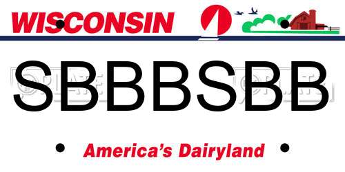SBBBSBB Wisconsin License Plate