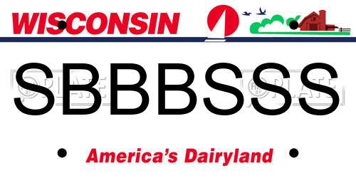 SBBBSSS Wisconsin License Plate