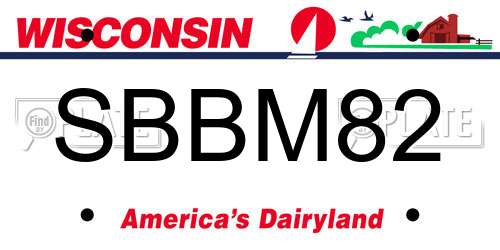 SBBM82 Wisconsin License Plate