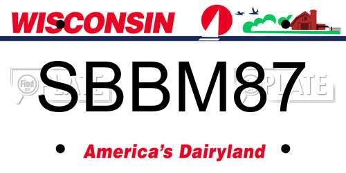 SBBM87 Wisconsin License Plate
