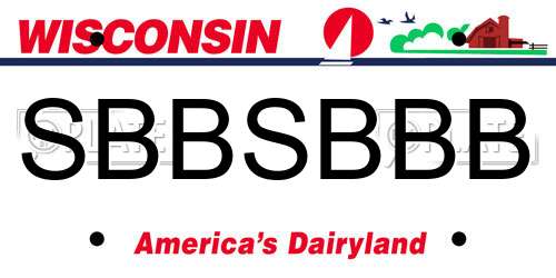 SBBSBBB Wisconsin License Plate