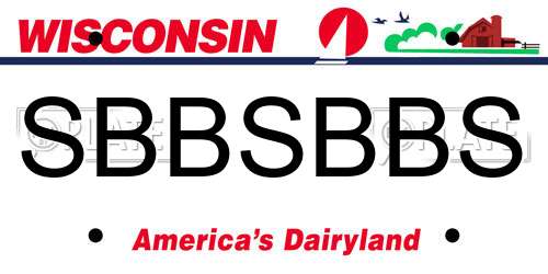 SBBSBBS Wisconsin License Plate