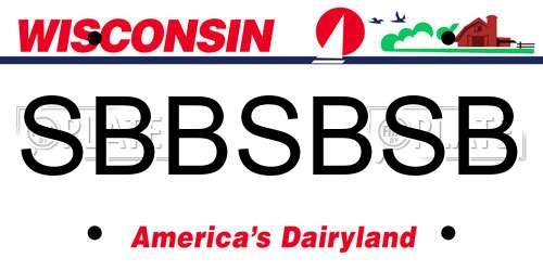 SBBSBSB Wisconsin License Plate