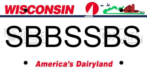 SBBSSBS Wisconsin License Plate
