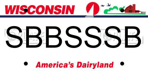SBBSSSB Wisconsin License Plate