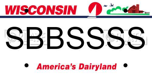 SBBSSSS Wisconsin License Plate
