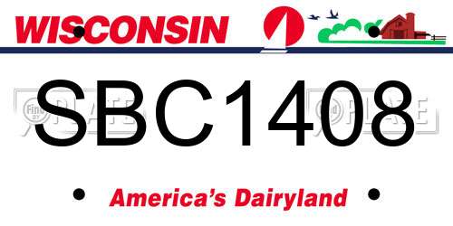 SBC1408 Wisconsin License Plate