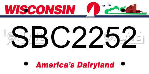 SBC2252 Wisconsin License Plate