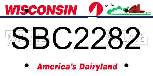 SBC2282 Wisconsin License Plate