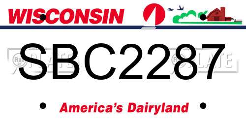 SBC2287 Wisconsin License Plate