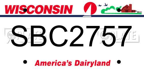 SBC2757 Wisconsin License Plate