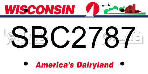 SBC2787 Wisconsin License Plate