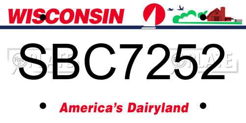 SBC7252 Wisconsin License Plate