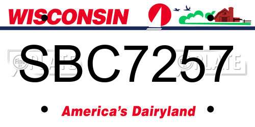 SBC7257 Wisconsin License Plate