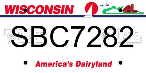 SBC7282 Wisconsin License Plate