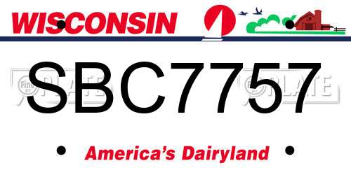 SBC7757 Wisconsin License Plate