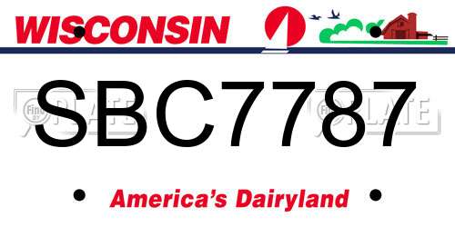 SBC7787 Wisconsin License Plate