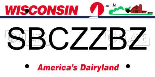 SBCZZBZ Wisconsin License Plate