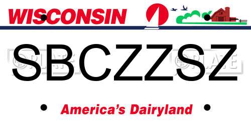 SBCZZSZ Wisconsin License Plate
