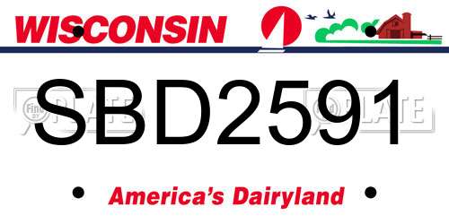 SBD2591 Wisconsin License Plate