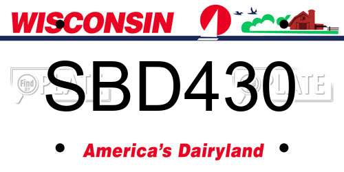 SBD430 Wisconsin License Plate