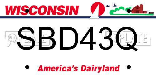 SBD43Q Wisconsin License Plate
