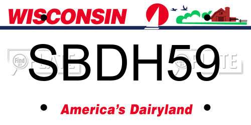 SBDH59 Wisconsin License Plate