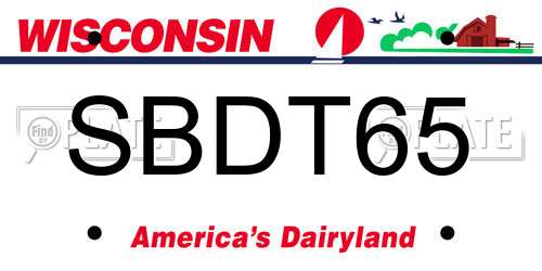 SBDT65 Wisconsin License Plate